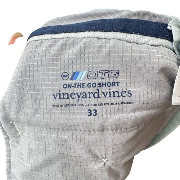 Vineyard Vines On the Go 9" Performance Sage Gray Outdoor Preppy Dad Shorts - Picture 8 of 10